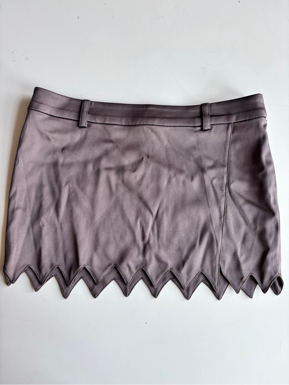 Mia Vesper Hem Mini Skirt in Mauve Gray